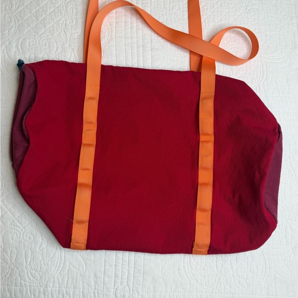 Mother Denim Move It Duffel Bag Red Orange - Picture 5 of 9